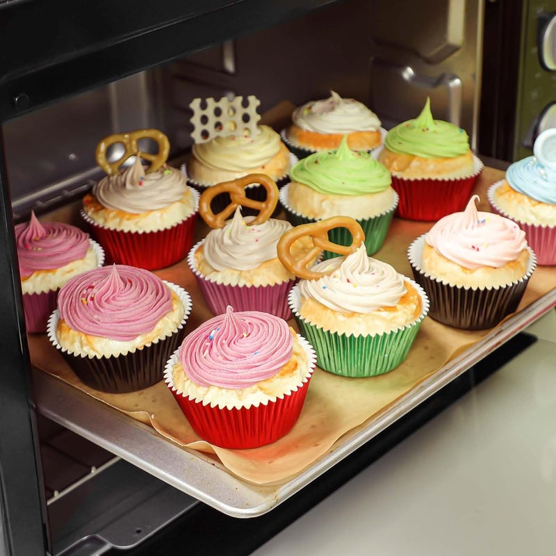 Caperci Black Foil Cupcake Muffin Liners Standard Size Baking Cups 150-Pack - Premium Greaseproof & Sturdy - Image 5