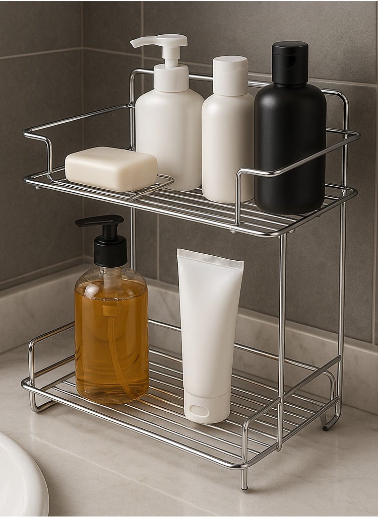 ALMUFARREJ Stainless steel bathroom organizer for storing and organizing bathroom accessories  - Image 1