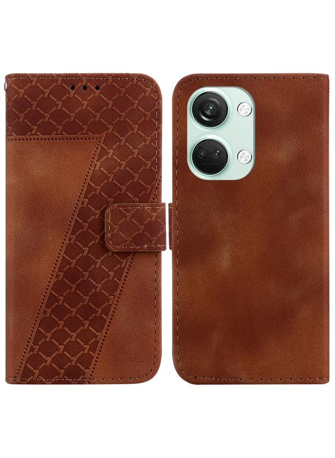 اس-توب جراب لهاتف OnePlus Nord 3 مصنوع من الجلد المنقوش على شكل سبعة - Image 1