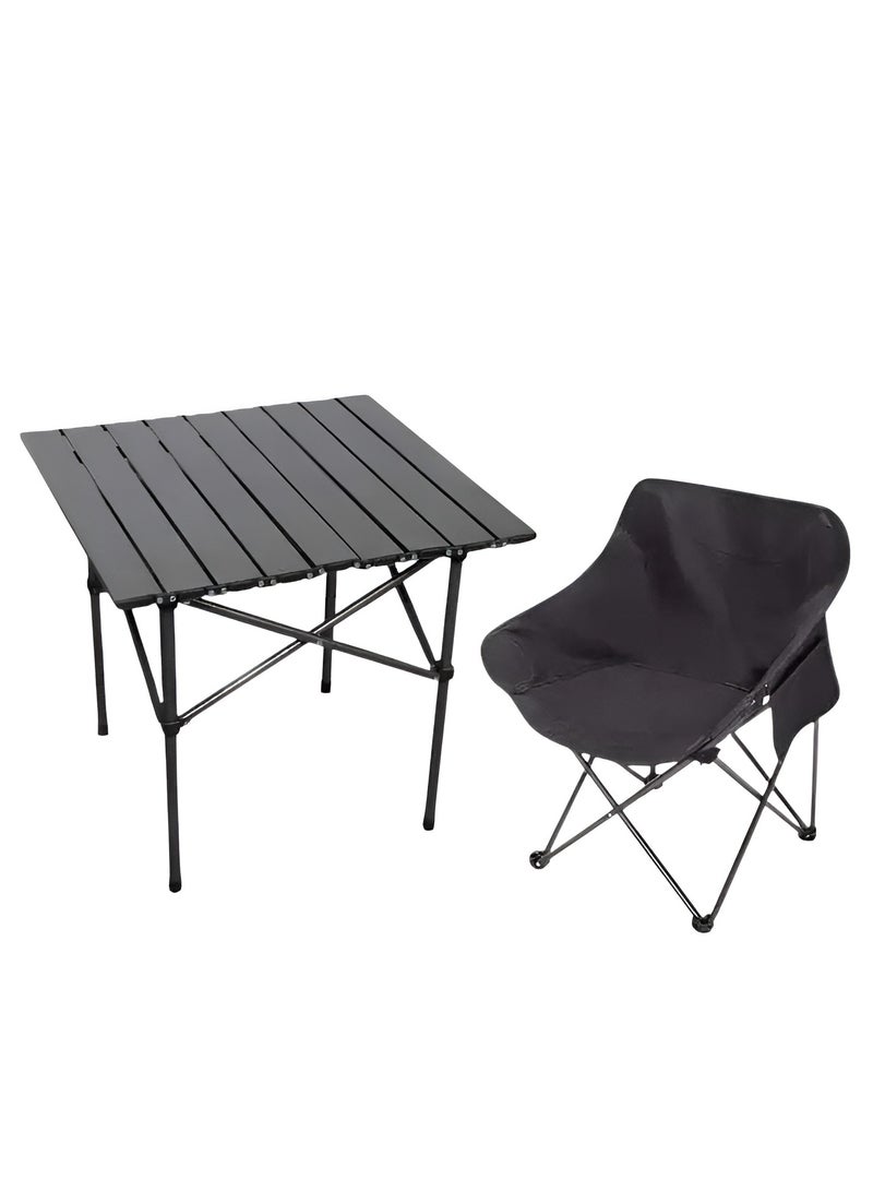 Generic valueable 1 Outdoor Picnic Set 2 Folding Chairs and Table Lightweight Portable Made of High Quality Canvas Perfect for Outdoor Camping, Fishing, Parties, Beach, Picnics and Travel - Image 3