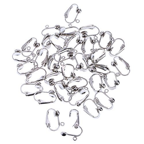 Bememo 36 Pack Clip-on Earring Converter with Easy Open Loop for DIY Earring and Turn Any Studs or Pierced into Clip on (Silver) - Image 2