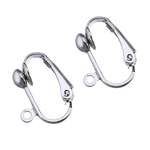 Bememo 36 Pack Clip-on Earring Converter with Easy Open Loop for DIY Earring and Turn Any Studs or Pierced into Clip on (Silver) - Image 1
