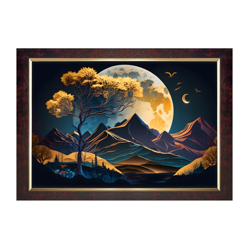 Dharvika Innovations Dharvika Innovations 3d Scenery Photo Frame Copper Gold Sparkle Coated Lamination 22697 14 x 20 Inch 