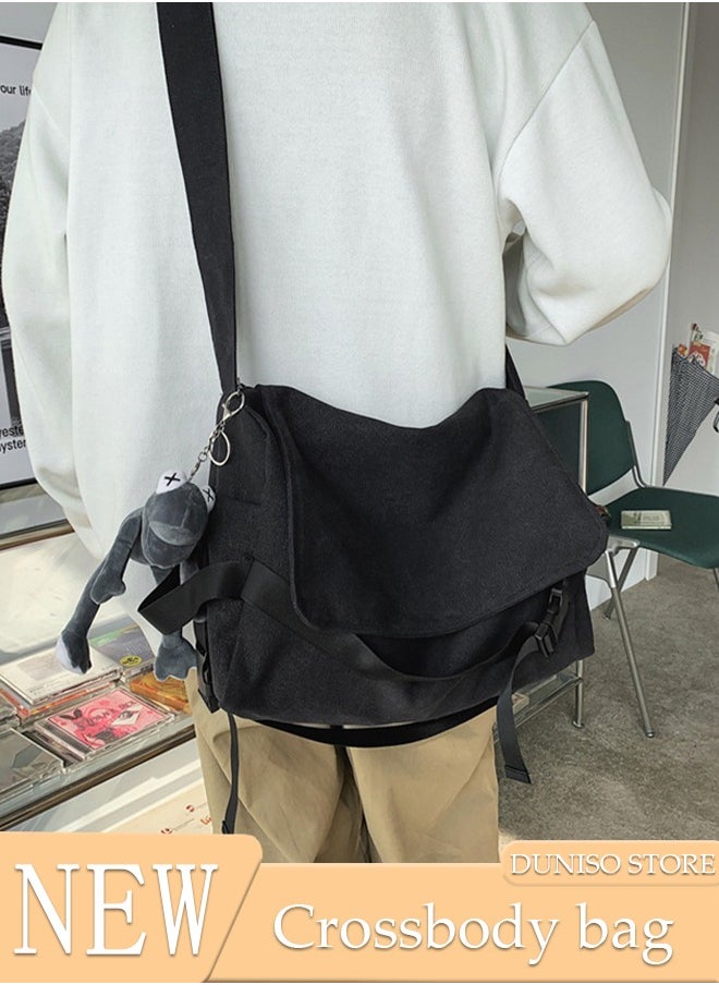 DUNISO Shoulder Tote Bag Canvas Handbag For Women And Men Large Capacity Crossbody Bag Fashionable Travel Messenger Shoulder Bag For College Students  - Image 1