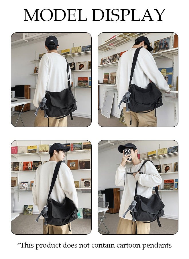 DUNISO Shoulder Tote Bag Canvas Handbag For Women And Men Large Capacity Crossbody Bag Fashionable Travel Messenger Shoulder Bag For College Students  - Image 2
