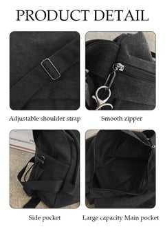 DUNISO Shoulder Tote Bag Canvas Handbag For Women And Men Large Capacity Crossbody Bag Fashionable Travel Messenger Shoulder Bag For College Students  - Image 3