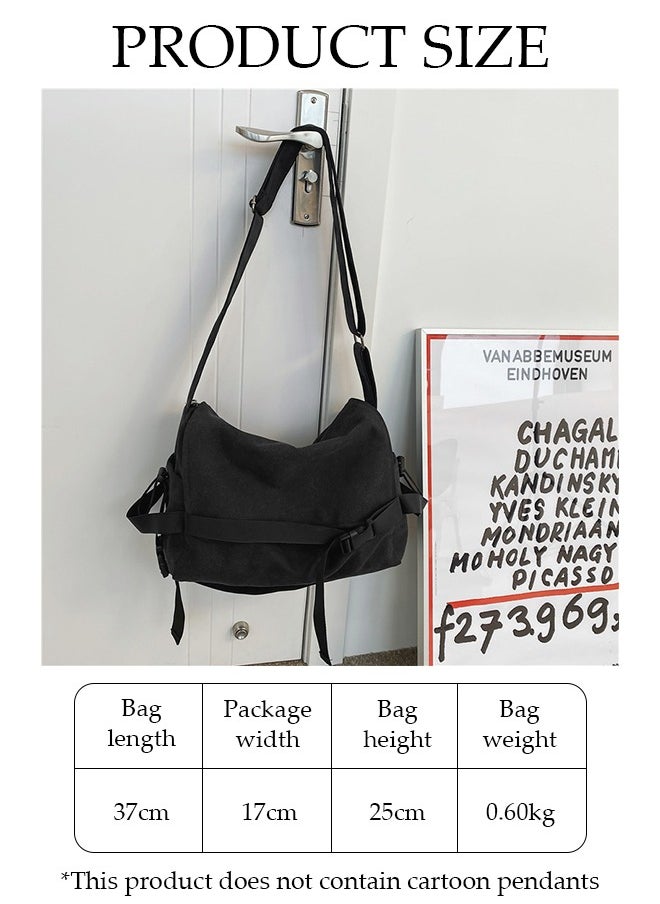 DUNISO Shoulder Tote Bag Canvas Handbag For Women And Men Large Capacity Crossbody Bag Fashionable Travel Messenger Shoulder Bag For College Students  - Image 4