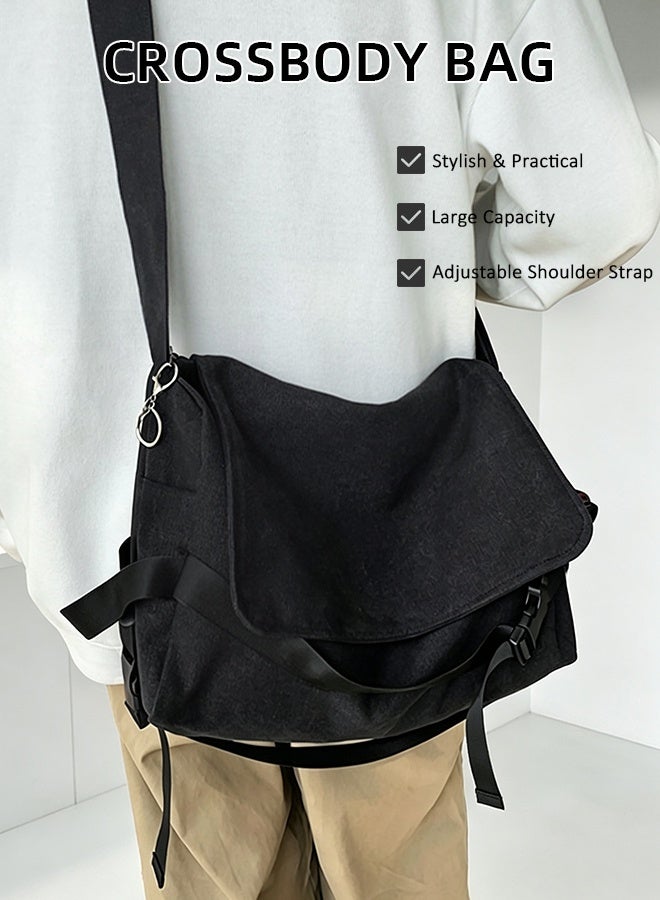 DUNISO Shoulder Tote Bag Canvas Handbag For Women And Men Large Capacity Crossbody Bag Fashionable Travel Messenger Shoulder Bag For College Students - Image 1