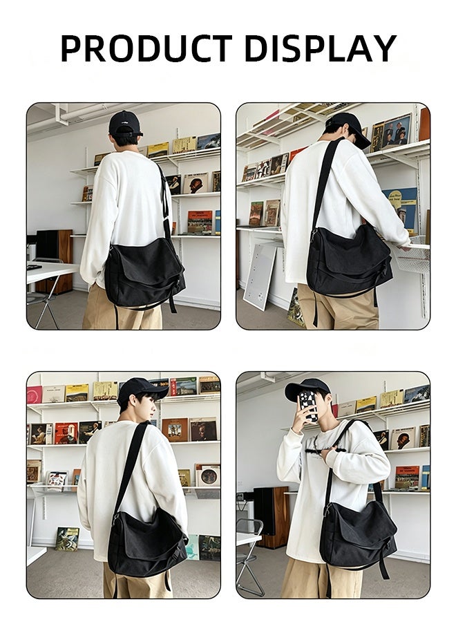 DUNISO Shoulder Tote Bag Canvas Handbag For Women And Men Large Capacity Crossbody Bag Fashionable Travel Messenger Shoulder Bag For College Students - Image 4