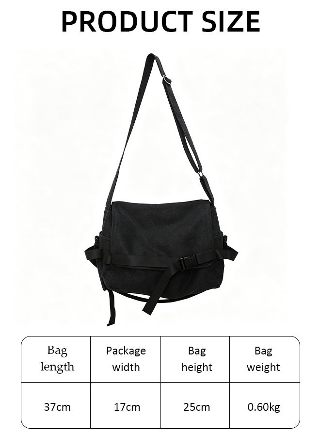 DUNISO Shoulder Tote Bag Canvas Handbag For Women And Men Large Capacity Crossbody Bag Fashionable Travel Messenger Shoulder Bag For College Students - Image 2