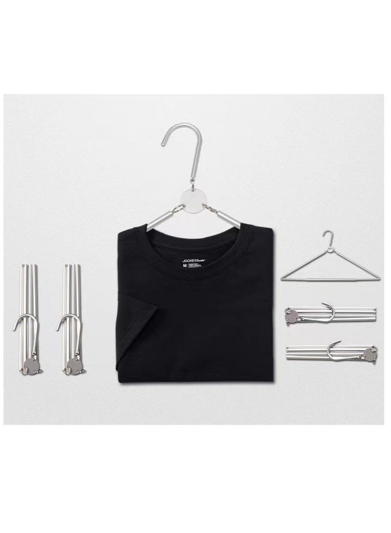 Coat hanger, travel hanger set, collapsible hanger, silver, 3pcs in 1 pack - Image 4