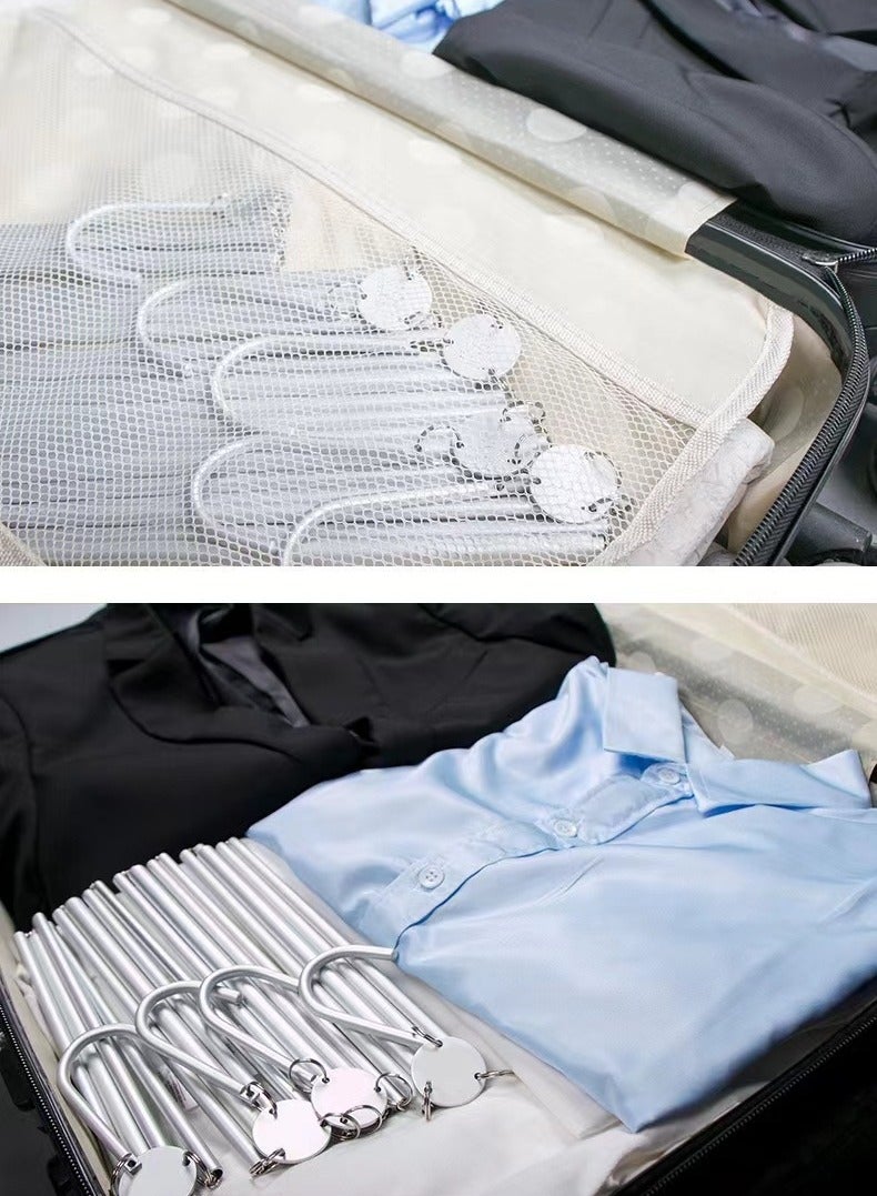 Coat hanger, travel hanger set, collapsible hanger, silver, 3pcs in 1 pack - Image 3