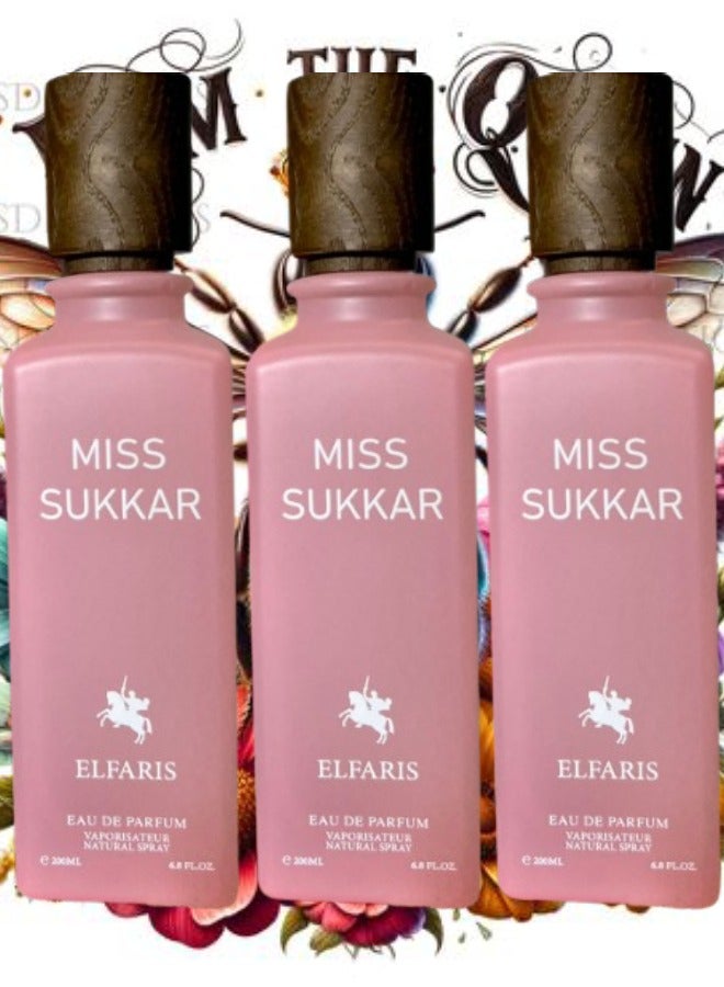 Fares 3 Pieces Miss Sukkar Elfaris EDP 200ML - Image 1