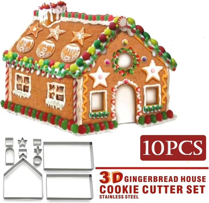 FantasyDay 3D Christmas Gingerbread House Cookie Cutters Set - Image 4