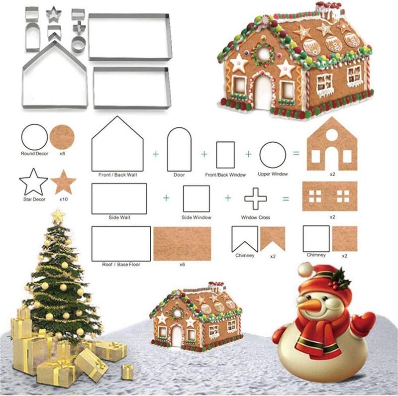 FantasyDay 3D Christmas Gingerbread House Cookie Cutters Set - Image 1