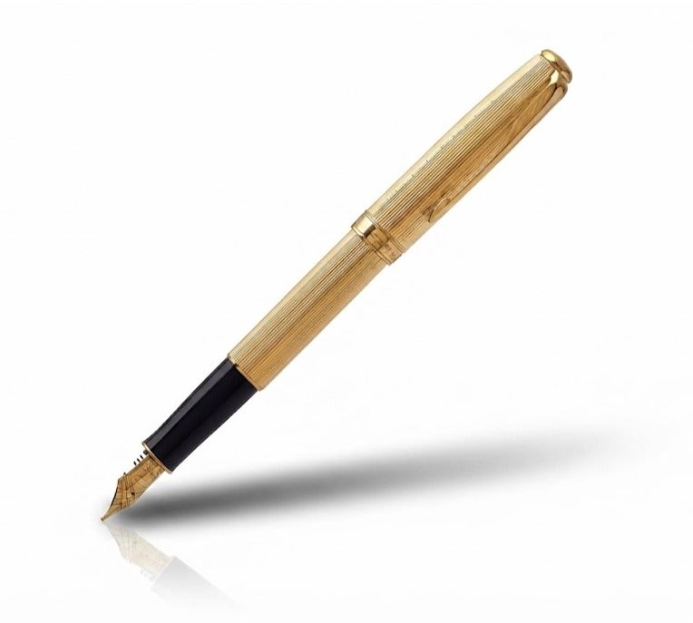 Parker Sonnet Lustre Gold Plated Fountain Pen, 18K Solid Gold Nib, France Luxury Vintage Collectible - Image 3
