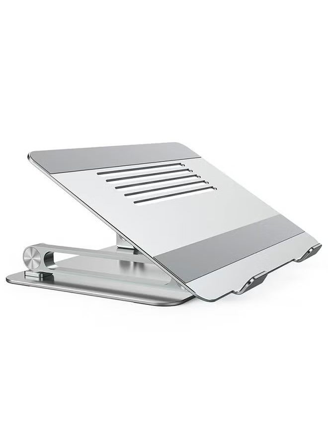 JAJEEK Adjustable Laptop Stand – Ergonomic Silver Laptop Holder with Multiple Height Settings, Portable, Lightweight Design for Comfortable Viewing & Typing, Ideal for Home, Office & Travel - Image 2