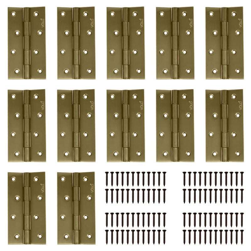 Volo Volo Premium Concealed Door Butt Hinges 3 inch x 12 Gauge25 mm Thickness Slow Motion Butt Hinge Stainless SteelColour Antique Brass Pack of 24 Pcs  - Image 1