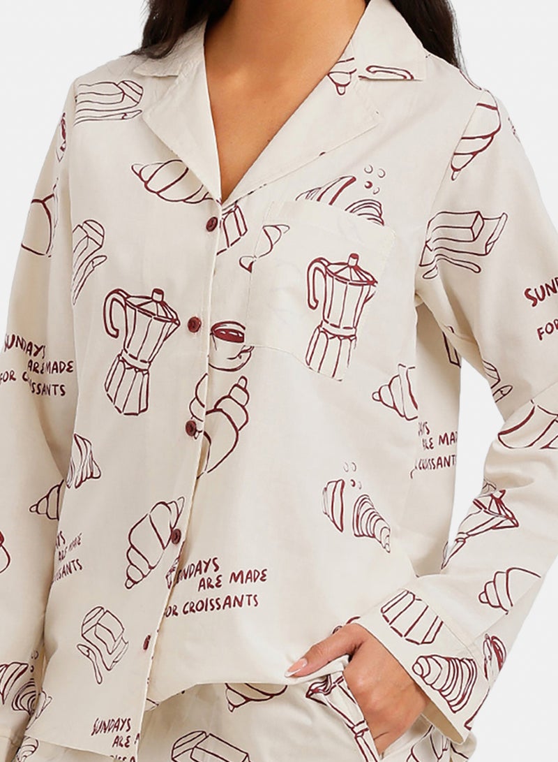 Carina Breakfast Print Pyjama - Image 5