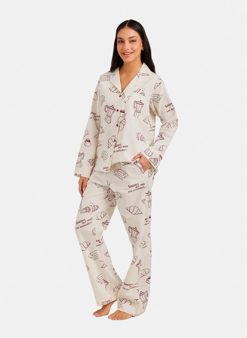Carina Breakfast Print Pyjama - Image 3