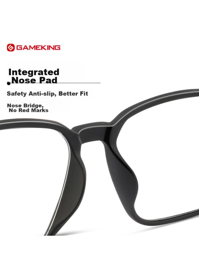 Gameking Anti-blue Light Gl For Men And Women, Anti-radiation Gl, Prescription-free Eyeglass Frames, For Mobile Phones, Computers, And Gaming, Non-prescription Lenses, 3388 Black - Image 5