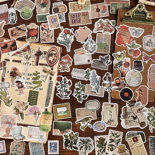 Maxleaf Vintage Washi Sticker Set, 400PCS Floral Retro Nostalgic Ephemera Stickers for Scrapbooking Journaling DIY Crafts Planner Diary Album Handmade Work Journal Envelope Gift Wrapping - Image 4