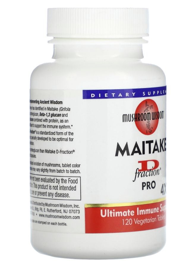 Mushroom Wisdom Maitake D-Fraction Pro 4X 120 Vegetarian Tablets - Image 2