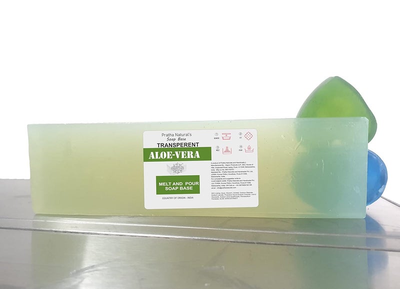 Pratha Natural Aloe Vera Melt and Pour Soap Base  Crystal soap base made with added Aloe Vera Soap Base for Soap Making Melt and Pour 1400 gm - Image 1
