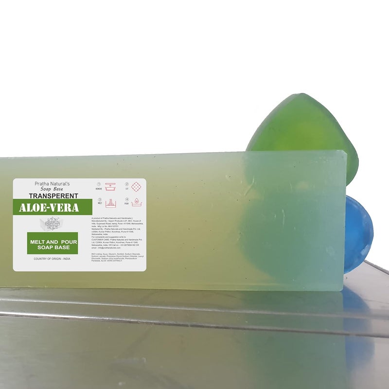 Pratha Natural Aloe Vera Melt and Pour Soap Base  Crystal soap base made with added Aloe Vera Soap Base for Soap Making Melt and Pour 1400 gm - Image 2