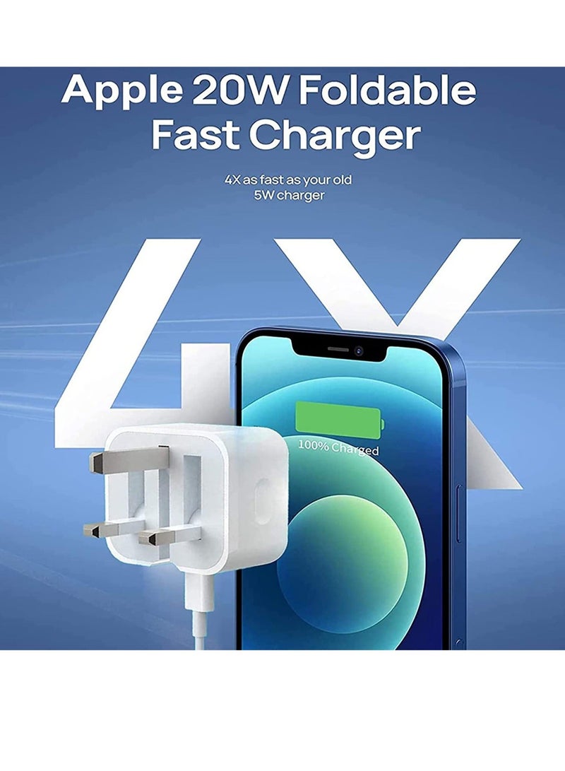 MUNTAQI 20W PD Type C Power Block Wall Charger Plug Adapter with 1M USB-C to Lightning Cable Compatible with iPhone 14/13/11/X/XS/iPad - Image 2