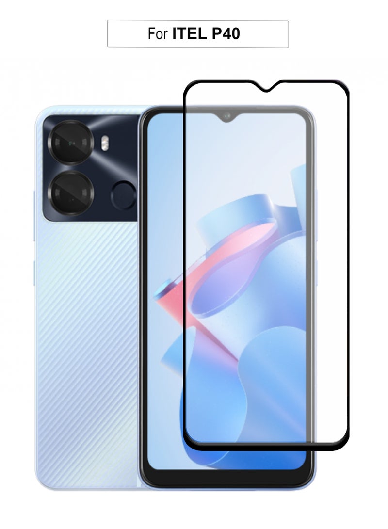 iTEL P40 Screen Protector – Premium Edge to Edge Tempered Glass Protector, High Transparency, Delicate Touch, Anti-Explosion, Smooth Arc Edges, Easy Installation - Image 1