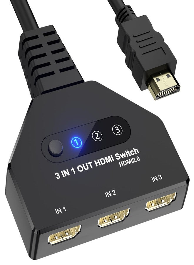 موزع HDMI ثلاثي المنافذ (3 مداخل ومخرج واحد)، يدعم دقة 4K بمعدل 60 هرتز، يدعم تقنية HDCP2.2 الكاملة ودقة 1080P ثلاثية الأبعاد، متوافق مع أجهزة Xbox/Roku/Stick/HDTV/PS4/PS5/Mac/Win/Linux - Image 1