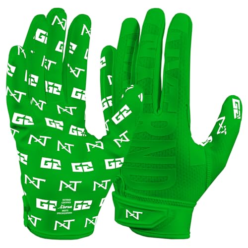 NXT NXTRND Nxtrnd G2 Pro Football Gloves Mens Ultra Sticky Elite Receiver Gloves Green Large - Image 1