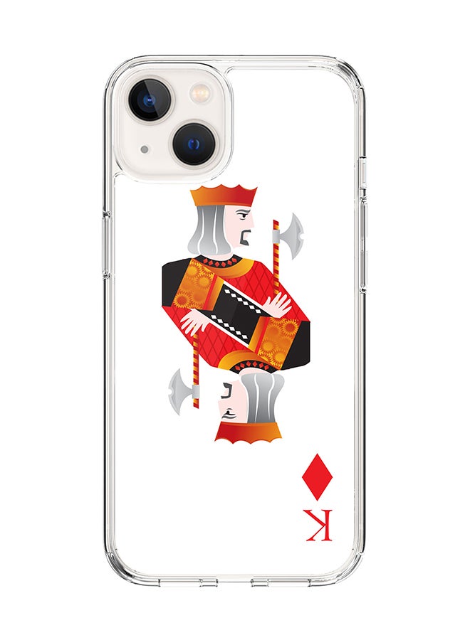 Classic Clear for Apple iPhone 14 Case Hybrid Soft Cover Flexible Edges Anti Drop TPU PC Gel Thin Transparent Cover [ Designed for Apple iPhone 14 ] - King Of Diamonds Full Print