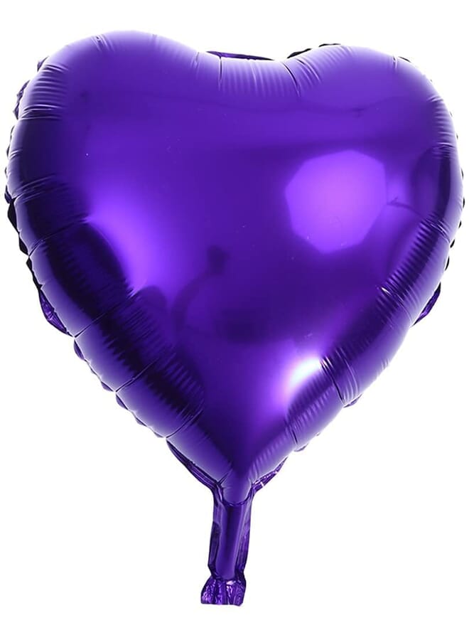 Party Time 1 Piece Matte Purple Heart Foil Balloons For Wedding Party Birthday Party18 Inches - Image 1
