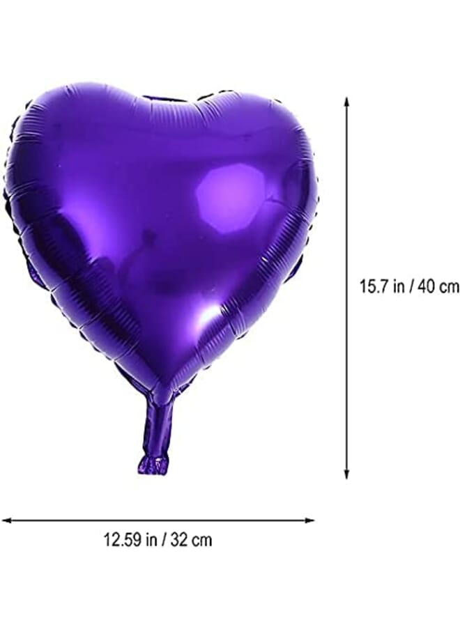Party Time 1 Piece Matte Purple Heart Foil Balloons For Wedding Party Birthday Party18 Inches - Image 2