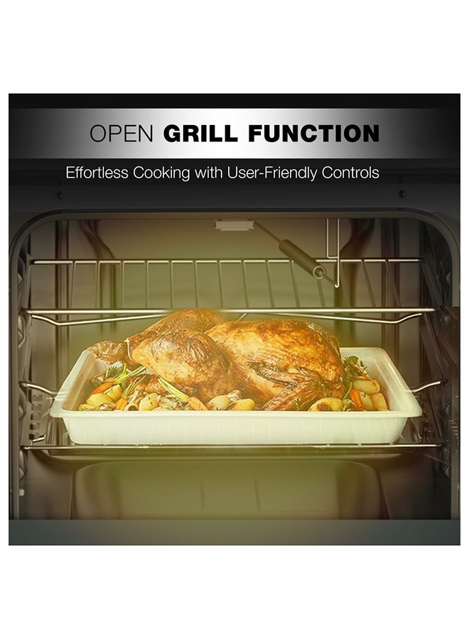 NIKAI 60x55cm 4 Burner FreestAnding Gas Cooker With FFD, Double Glass Oven, Button Ignition, Turnspit, Tray And Grid, Stylish SS Top, Inox Grey Body, Ideal For Home And Kitchen Made in Turkey U6062FS/U6064FSA Silver - Image 5