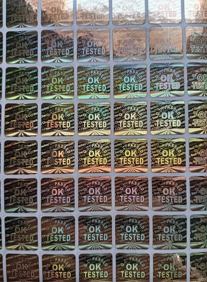 Sehgal Store Holograms Golden Stickers Square Shape Ok Tested 10 Sheets (19 mm) 640 Stickers Trustworthy Proof for Quality Assurance - Image 3