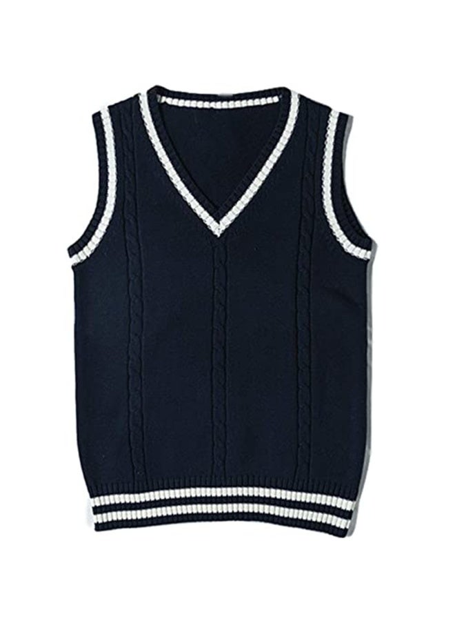NIBEMINENT Women Sleeveless Sweater Sleeveless Vest Sweater Uniform V-Neck Vest Spring Winter Comfy - Image 1