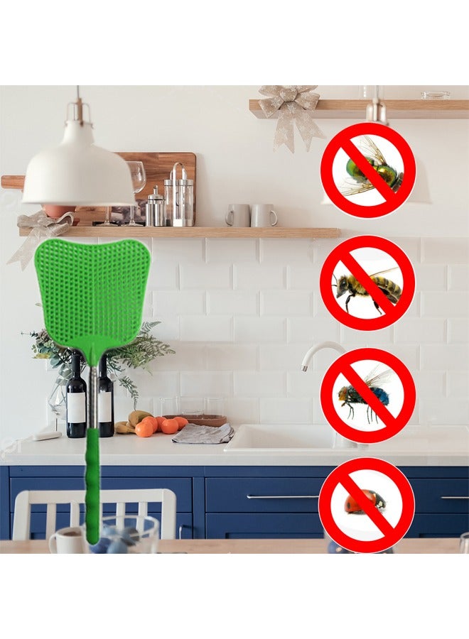 GUSGU 5pcs Fly Swatters Extendable, Plastic Fly Swatter Set Flexible and Durable, Telescopic Flyswatter with Stainless Steel Handle for Home, Classroom and Office ﻿  - Image 5