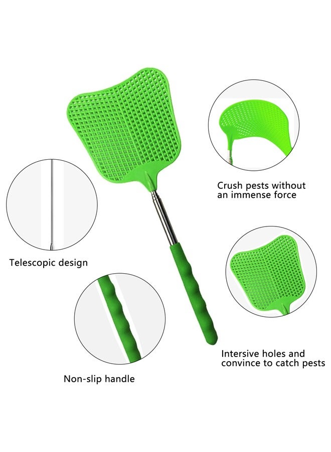 GUSGU 5pcs Fly Swatters Extendable, Plastic Fly Swatter Set Flexible and Durable, Telescopic Flyswatter with Stainless Steel Handle for Home, Classroom and Office ﻿  - Image 3