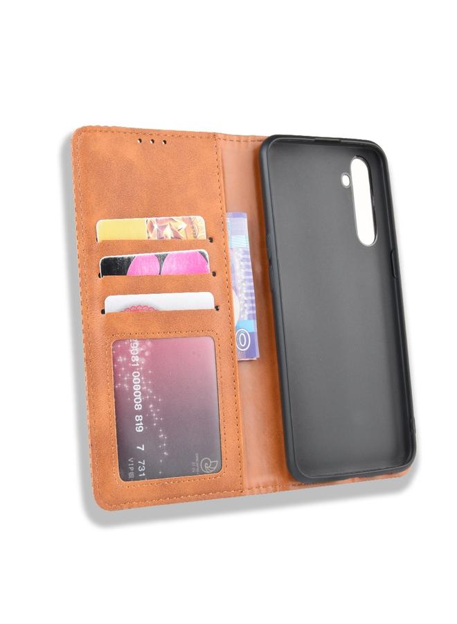 اس-توب جراب لهاتف Oppo Realme XT / Realme X2 / K5 بمشبك مغناطيسي بتصميم حصان مجنون كلاسيكي، جراب جلدي قلاب أفقي مع حامل وفتحات للبطاقات وإطار للصور - Image 4