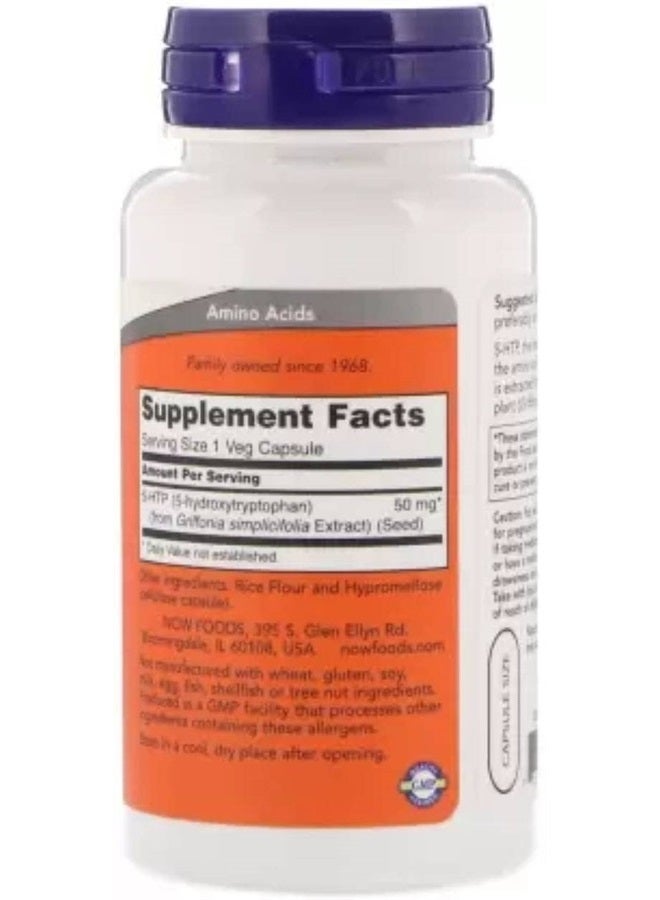 now Supplements, 5-HTP (5-hydroxytryptophan) 50 mg, Neurotransmitter Support*, 90 Veg Capsules - Image 2