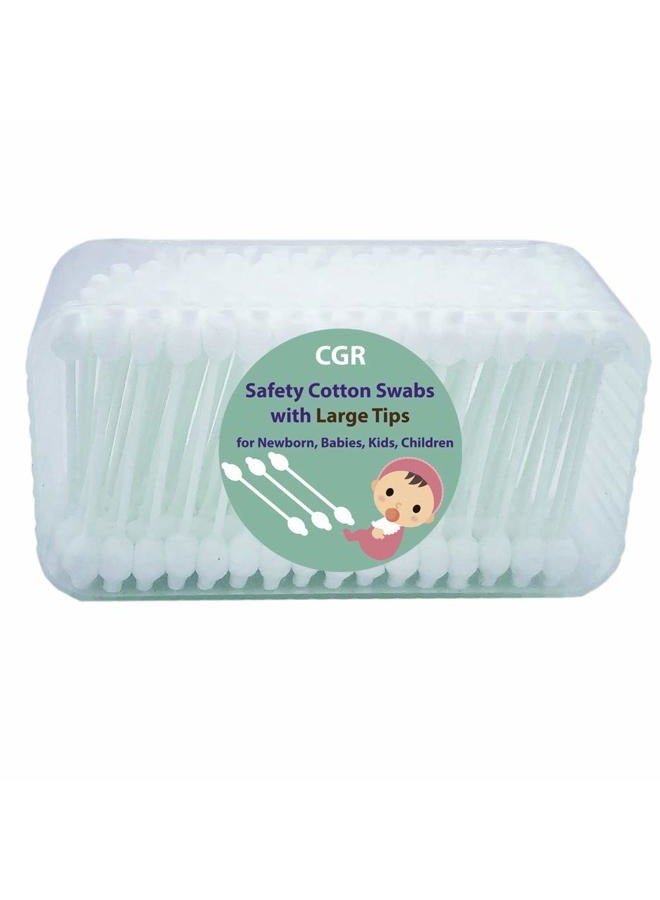 CGR 400pcs Baby Safety Cotton Swabs with Large Tips for Newborn, Babies, Kids, Children, 100% Organic Cotton, White Paper Sticks, 5 Pack of 80 Swabs Total(2 Boxes and 3 Bags) - Image 5