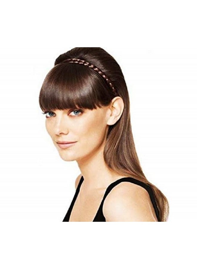 صن بيرد رباط شعر صناعي مضفر للنساء، ضفائر شعر مضفرة، وصلات شعر ناعمة، رباط شعر قابل للتمدد، مجموعة عالية الجودة من 2 رباط شعر خفيف الوزن (مجموعة من 2، رباط شعر تشوتي بني) - Image 3