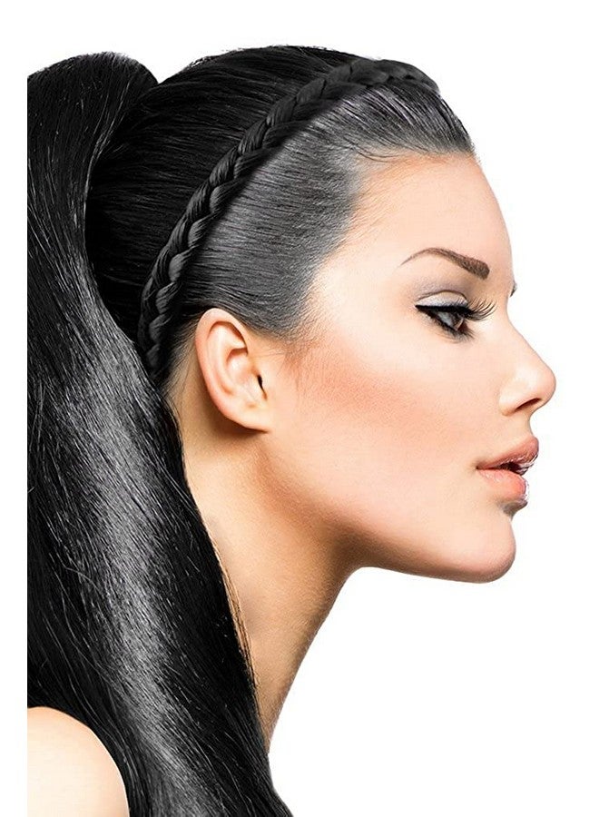 صن بيرد رباط شعر صناعي مضفر للنساء، ضفائر شعر مضفرة، وصلات شعر ناعمة، رباط شعر قابل للتمدد، مجموعة عالية الجودة من 2 رباط شعر خفيف الوزن (مجموعة من 2، رباط شعر تشوتي بني) - Image 4