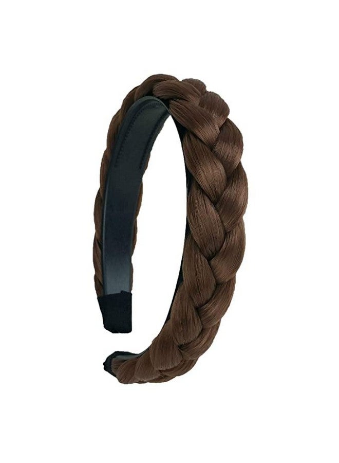 صن بيرد رباط شعر صناعي مضفر للنساء، ضفائر شعر مضفرة، وصلات شعر ناعمة، رباط شعر قابل للتمدد، مجموعة عالية الجودة من 2 رباط شعر خفيف الوزن (مجموعة من 2، رباط شعر تشوتي بني) - Image 1