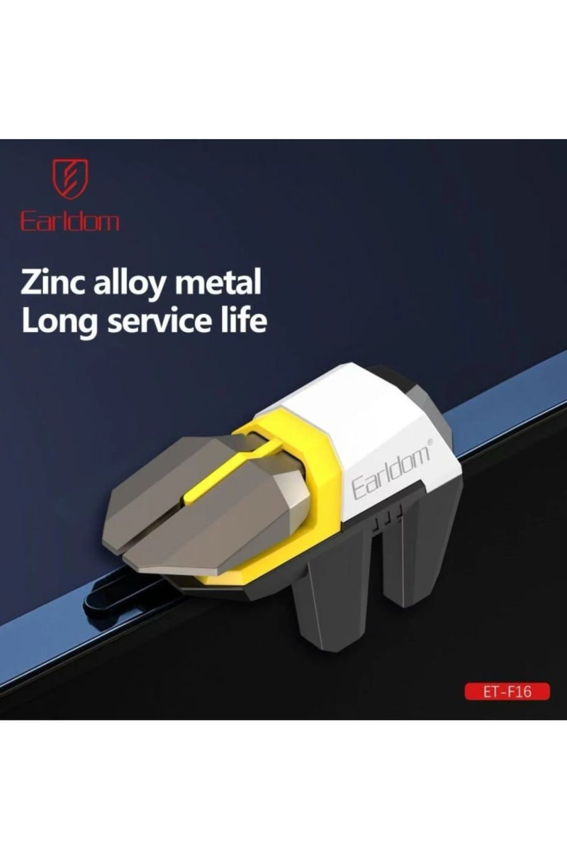 Earldom F16 4-Finger Mobile Game Trigger Gaming Controller - Wireless Bluetooth 5.0 Gamepad with Ergonomic Grip, Dual Vibration Feedback, RGB Backlighting, Phone Clip, and Universal Compatibility for iPhone, Android, PUBG, Call of Duty Mobile, Fortnite & More - Image 2