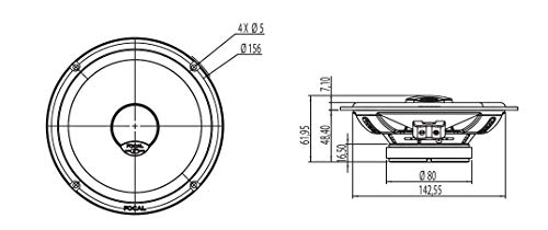 Focal ICU-165 Integration Series 6.5 Inch Coaxial Speakers (Pair), RMS: 70W - MAX: 140W - Image 3