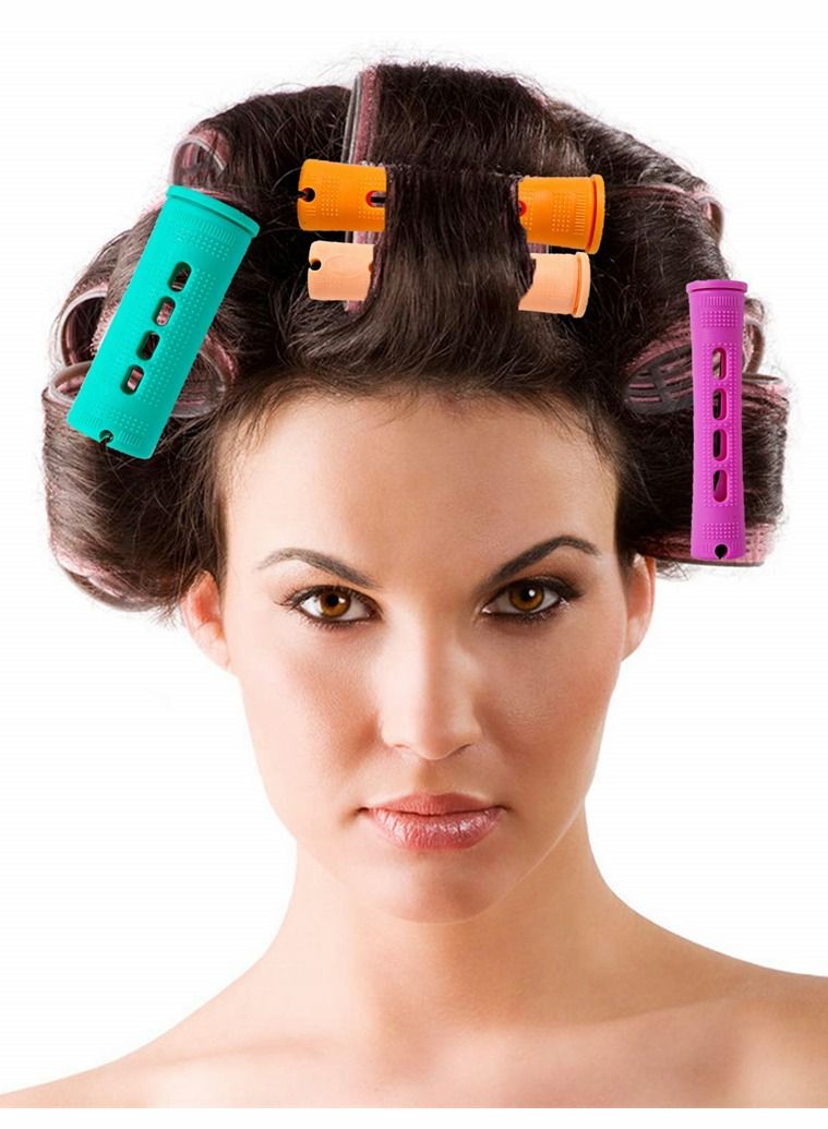 Y&D 80 PCS Hair Perm Rods, 3 Sizes Set Jumbo Large Medium Plastic Cold Wave Perming Rods Curlers for Straight Curly Natural Hairdressing Styling Rellers Tool (Purple, Orange, Green) - Image 2